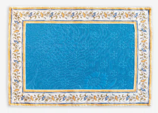 Provence Jacquard tea mat (Moustiers white blue - Delft blue) - Click Image to Close
